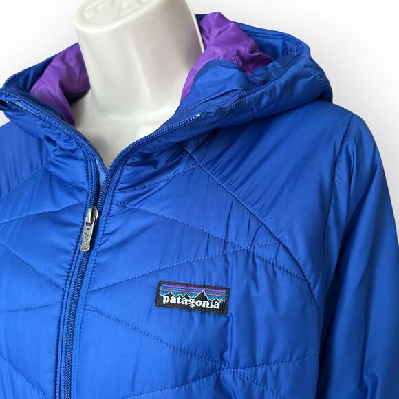 Vintage 2000 Patagonia Micro Puff Quilted Hooded Jacket Size M, Blue 83987 - Picture 6 of 14